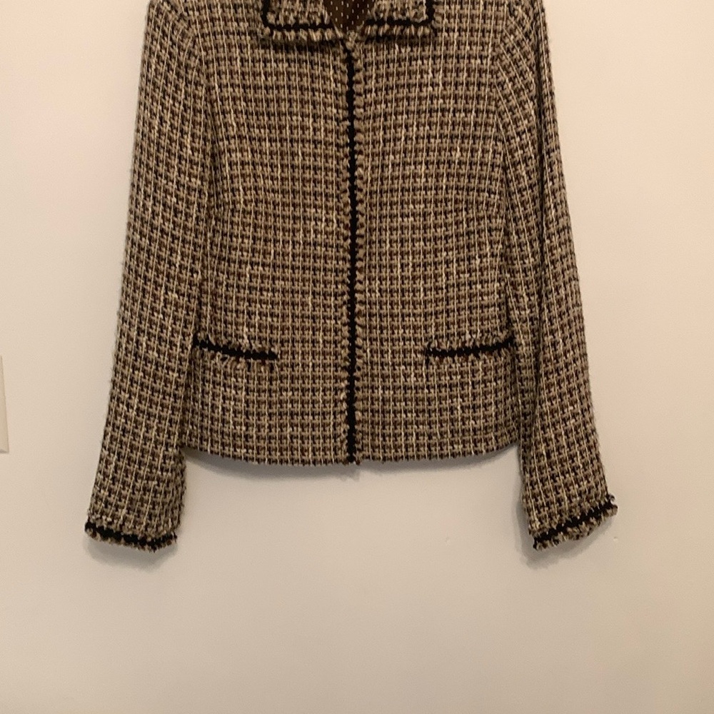 Nine West Black and Tan Blazer with Corduroy Texture